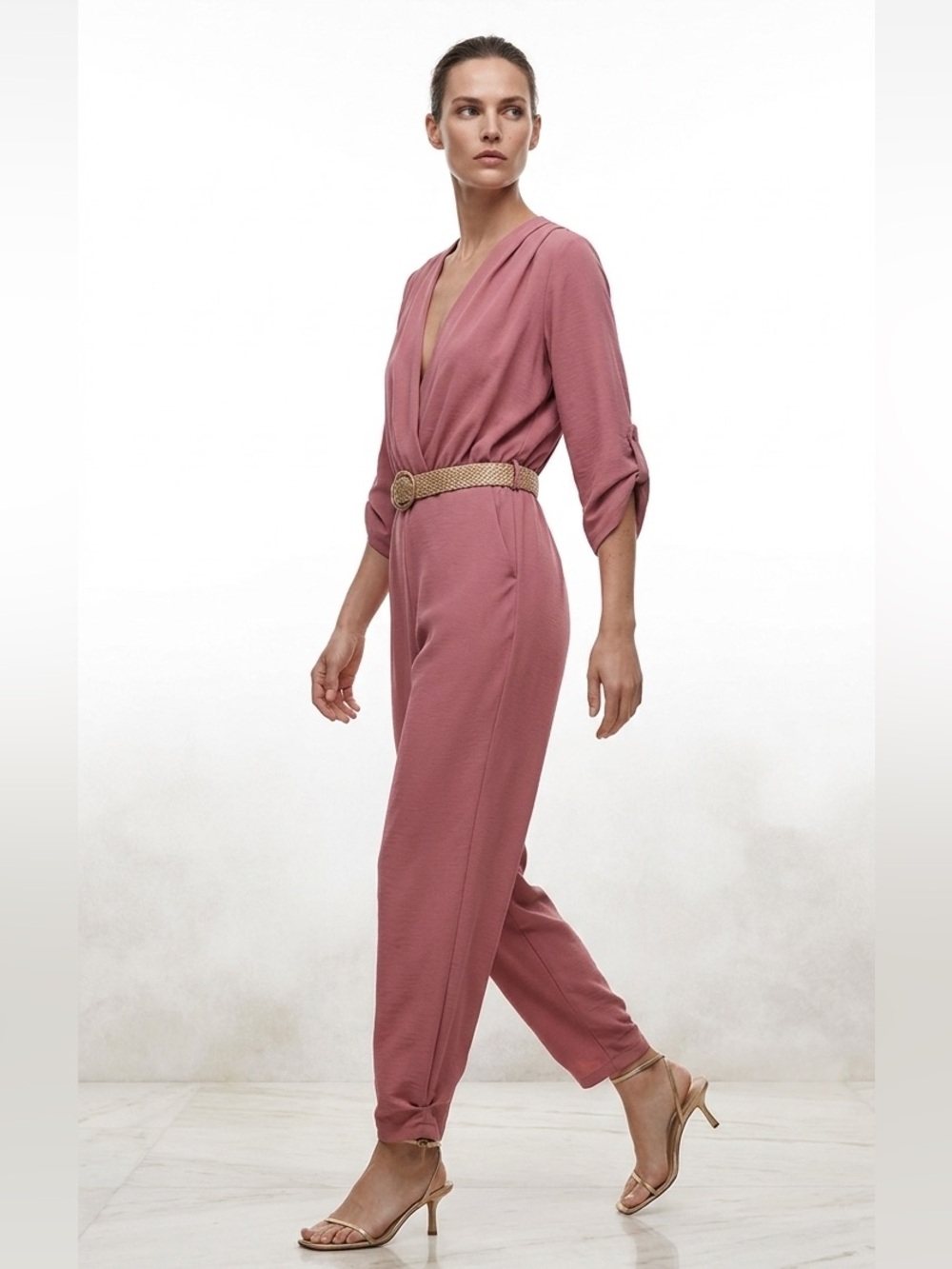 New Zara Belted Jumpsuit
